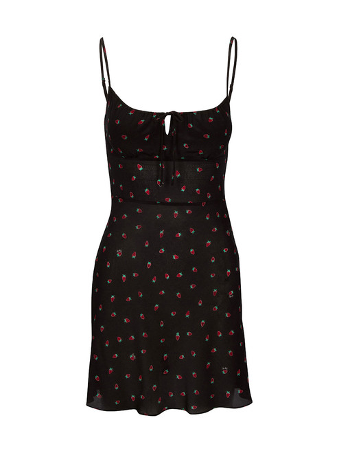 The Inez Black Strawberry | Silk Mini ...